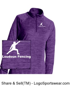 Women's Purple Quarter-Zip with Fencer Design Zoom
